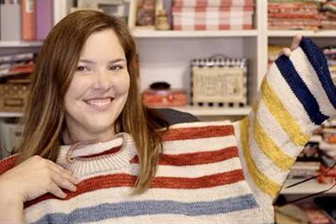 Flosstube #118 - Binge Knitting a Sweater and Halloween Stitching