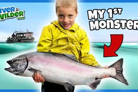 BEST fishing lesson EVER! Kids learn how to catch Salmon
