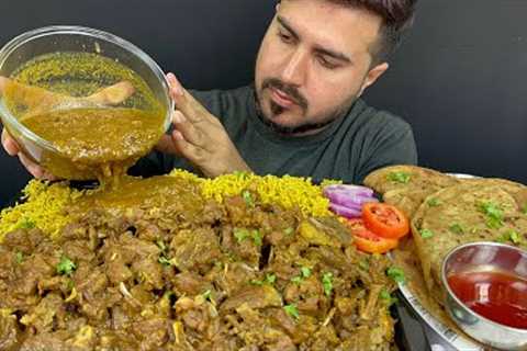ASMR; MAKHANI MUTTON HANDI WITH MASALA RICE+MOLI WALA PARATHA+EXTRA GRAVY || REAL MUKBANG(NO TALKING