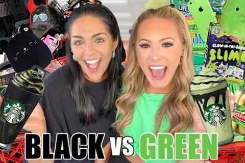 BLACK 🖤🕷 VS GREEN 💚🐸 TARGET SHOPPING CHALLENGE!