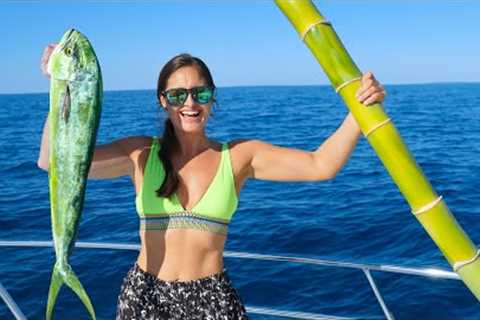 Using GIANT Stick to Catch Ocean Fish! Mahi Catch, Clean &amp; Cook! South Florida
