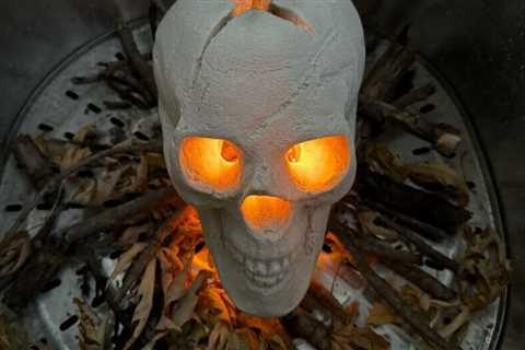 If you're hosting a Halloween party, this Fire Pit Skull is a must-have.