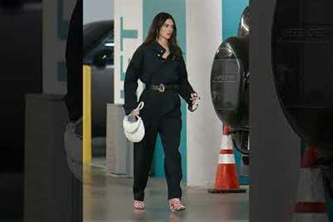 Kendall Jenner takes off in stylish black flight suit #ytshort