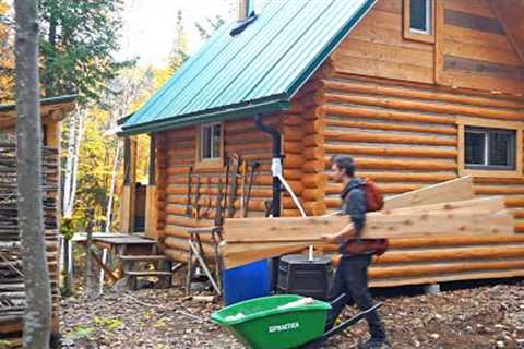 Building A Log Cabin | Ep. 63 | We bought a power tool... Greywater Drainage + Window Trim