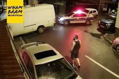 WILD POLICE CHASE CAUGHT ON CCTV