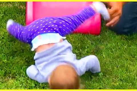 Funniest Babies Playing Slide Moment  || Funny Baby Video
