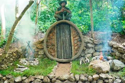Bushcraft Solo Building Long Cabin Warm Survival Shelter  3Day Alone In Forest Solo