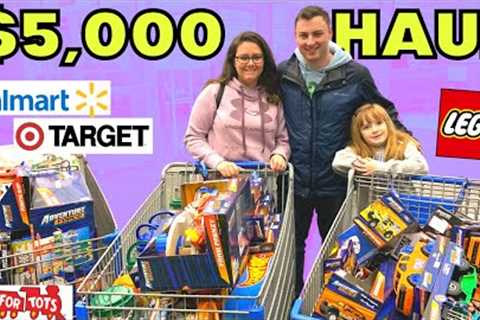 $5,000 Shopping Haul for Toys for Tots! (Walmart, Target, LEGO Store)