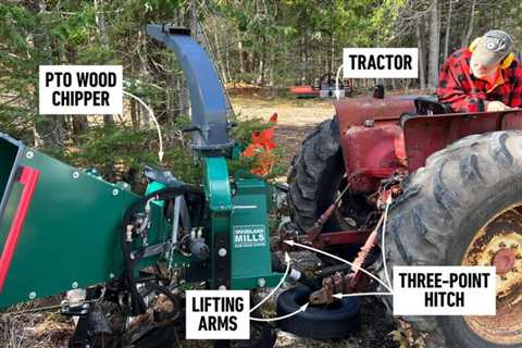 How to mount a wood chipper on a tractor using the PTO.
