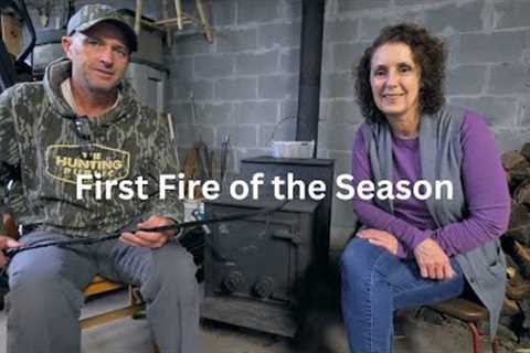 How to Build a Fire in a Woodstove &amp; the First Fire of the Season