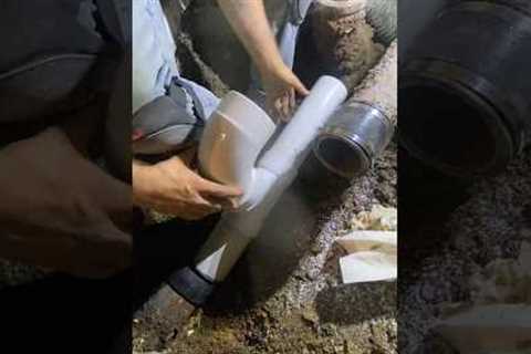 Sewer Line Repair House Trap Removal Part 2 #plumber #plumbing #sewerline
