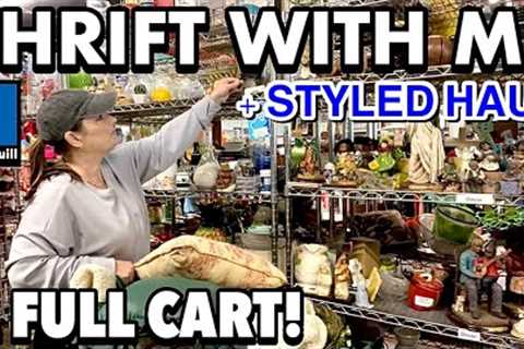 A FULL CART! THRIFTING AT GOODWILL + THRIFT HAUL * THRIFT WITH ME FOR HOME DECOR &amp; MORE!