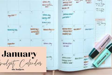 Budget With Me | January Budget Calendar | The Budget Planner | She Budgets