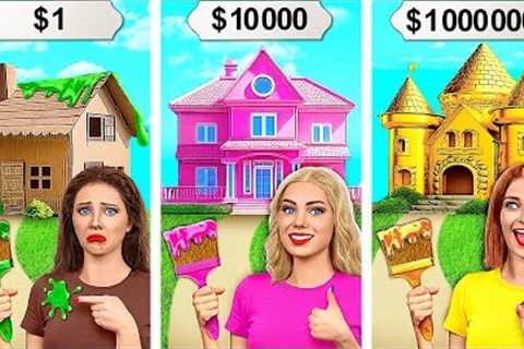 One Colored House Challenge | Rich vs Broke vs Giga Rich by Multi DO Smile