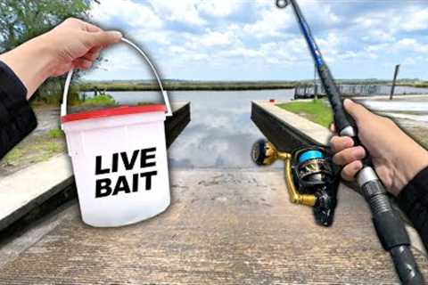 Fishing the BOAT RAMP! Catch and Cook for my CRAZY NEIGHBOR