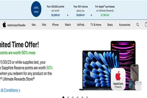 Chase is offering up to 50% bonus on Apple products through Ultimate Rewards