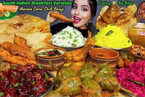 Eating Crispy Aloo Masala Dosa,Ghee Egg Dosa,Lemon Fried Rice South Indian Food ASMR Eating Video