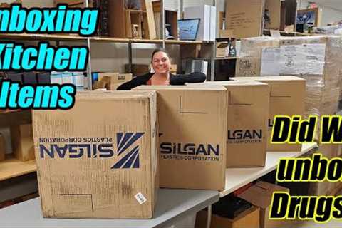 Unboxing so many kitchen items and then we found a weird package!
