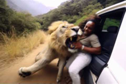 Lion Shows Why You Must ALWAYS Stay Inside Your Car...
