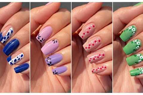 4 Easy nail art design with toothpick safety pin and U-pin || Nail art at home