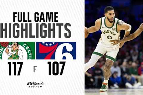 HIGHLIGHTS: Shorthanded Celtics pull out the impressive, hard-fought win on the road vs. 76ers