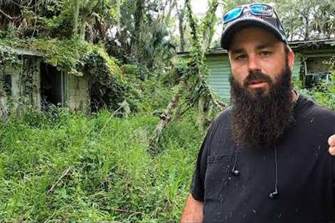 HE  WORRIED WE WOULD BREAK OUR MOWER and TOLD us THIS YARD HASN'T BEEN TOUCHED in OVER 4 YEARS
