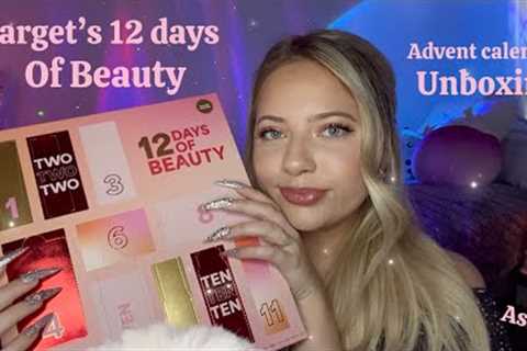 Asmr Unboxing Target’s 12 Days of Beauty Advent Calendar 🎄 (tapping &amp; scratching) ft. Dossier