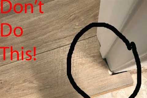 How to install laminate flooring around doors and cabinets.