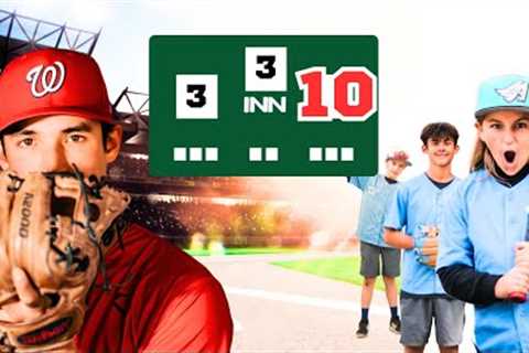 Pro Baseball Player vs 3 Wiffle Ball Kids