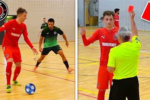 I Played in a PRO FUTSAL MATCH &amp; I Got a RED CARD! (Football Skills &amp; Goals)