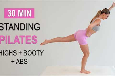 30 Min Standing Pilates Slim Legs + Round Butt + Defined Abs | Burn Fat + Tone Muscle | No Jumping