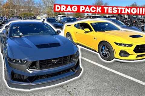 FIRST DRAG RACE in My 2024 Mustang GT!!! VS a Dark Horse! *TESTING The New Drag Pack*