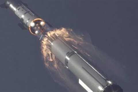 STARSHIP SEPARATION: Eye-watering new footage of Startship hot staging in action