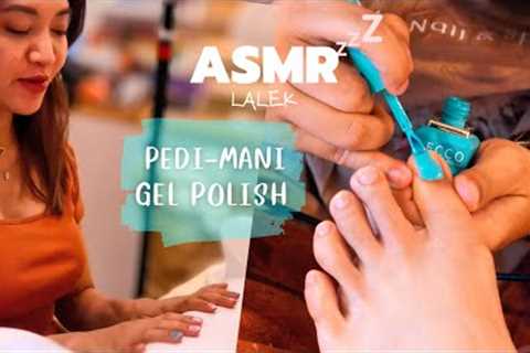 ASMR Getting Foot &amp; Hand nails done at the real nail salon💅Nail Trim, File, Buff, Color