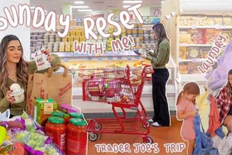 SUNDAY HOME RESET 🌼 grocery shop w/ me, meal prepping + cleaning with the girls!