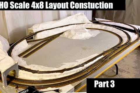 Building a 4x8 HO Train Layout Part 3 - Model Railroad Construction &amp; More!