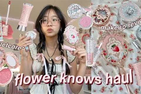 🦢🍓🩰 flower knows- *the most aesthetic makeup* unboxing haul | pinterest, balletcore, coquette