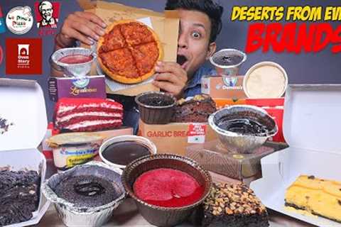 Every Dominos, KFC, Oven Story Pizza, Pizza Hut &amp; Lapinoz Pizza All Deserts Mukbang!!!!