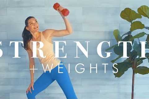 Knee Friendly Standing Strength Workout for Beginners &amp; Seniors // 30 minute w/ dumbbells