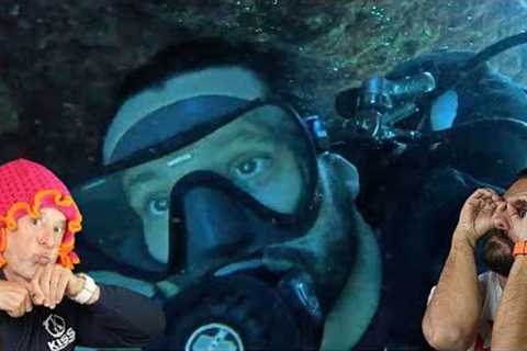 Divers React to open water divers swimming through caves in Cyprus