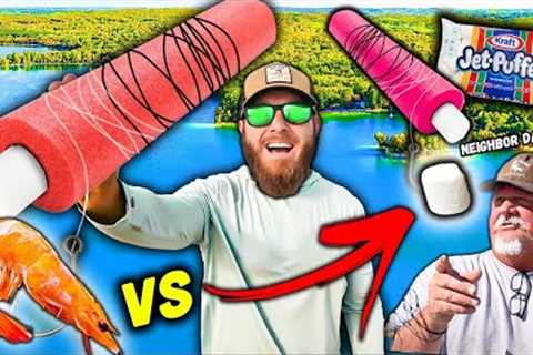 Jug Fishing for MONSTER Fish to Eat vs Neighbor Darrell (Catch Clean Cook)