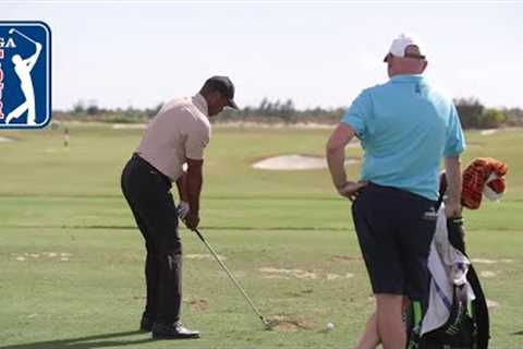 Tiger Woods' range session at Hero World Challenge