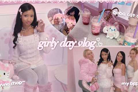 girly day vlog ft. my besties! ♡ cat cafe, japan town, sanrio shopping~
