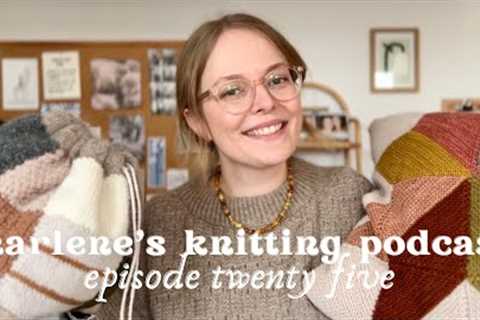 swatch bag, stella quilt cushion and single socks • marlene’s knitting podcast, episode 25