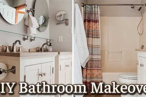 DIY BATHROOM MAKEOVER ON A BUDGET | PAINTING AN OLD BATHTUB &amp; SHOWER | BUDGET FRIENDLY HOUSE..