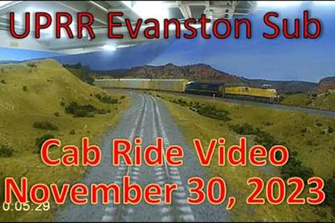 Cab Ride Video HO Scale UPRR Evanston Sub 11-30-2023 Model Train Layout in Action