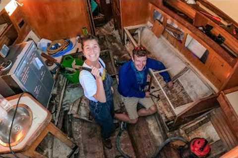 Smashing Out the Inside of This Abandoned Boat. The Start of a New Chapter | SAILING SEABIRD Ep. 48