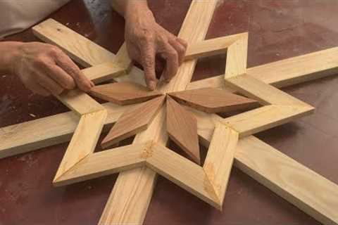 Easy Wooden Ideas For Christmas Decoration // Process Of Making Giant Snowflakes With Pallet Wood