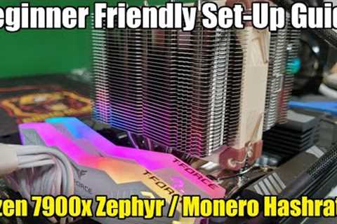 CPU Mining Set Up Guide - Ryzen 7900x Zephyr / Monero Hashrates