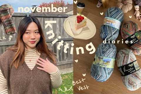 cozy days wearing my knits &amp; knitting sock(s) 🧦 | vlog 23